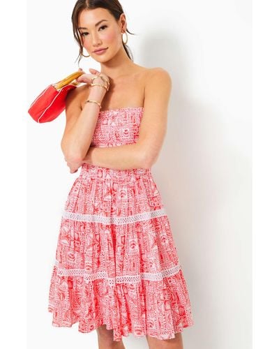 Lilly Pulitzer Kelvina Strapless Smocked Dress - Pink