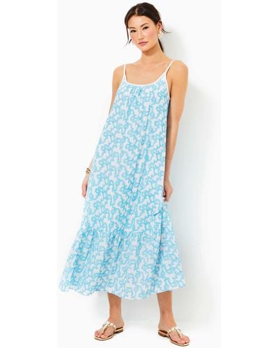 Lilly Pulitzer Amerie Embroidered Midi Dress - Blue