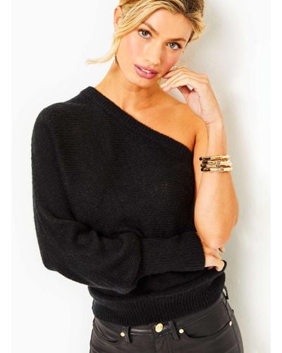 Lilly Pulitzer Maura One-shoulder Sweater - Black