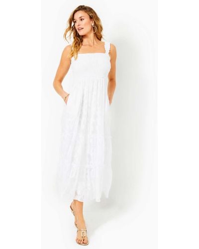 Lilly Pulitzer Hadly Smocked Maxi Dress - White