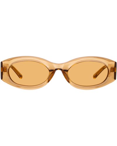 The Attico Berta Oval Sunglasses - Brown