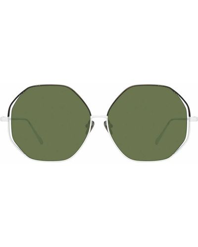 Linda Farrow Aerial C6 Oversized Sunglasses - Green