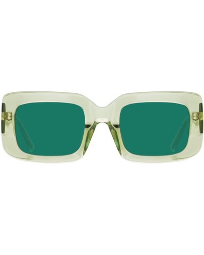 The Attico Jorja Rectangular Sunglasses - Green
