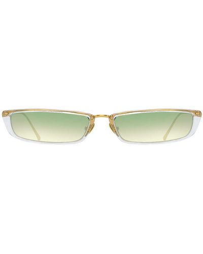 Linda Farrow Issa C9 Rectangular Sunglasses - Green