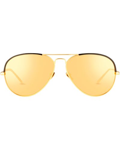 Linda Farrow 472 C1 Aviator Sunglasses - Metallic