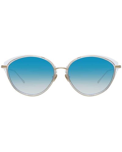 Linda Farrow Ivy C3 Cat Eye Sunglasses - Blue