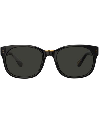 Linda Farrow Cedric Rectangular Sunglasses - Black