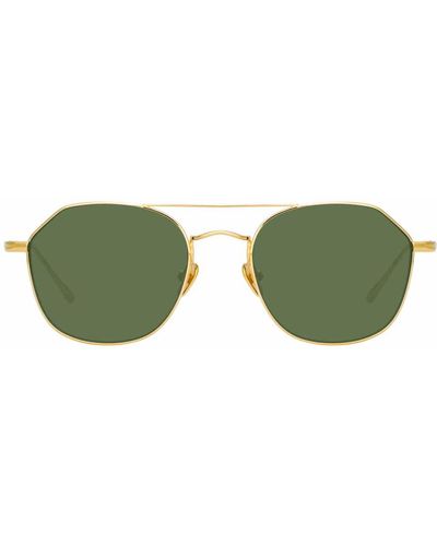 Linda Farrow Dante C4 Square Sunglasses - Green