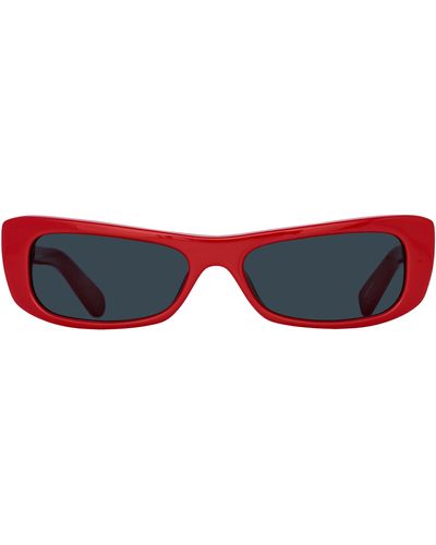 Linda Farrow Capri Rectangular Sunglasses - Blue