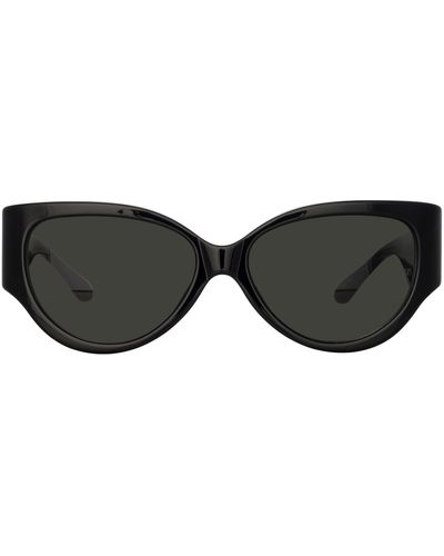 Linda Farrow Connie Cat Eye Sunglasses - Black