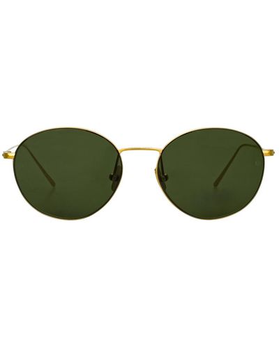 Linda Farrow Mayne Oval Sunglasses - Green