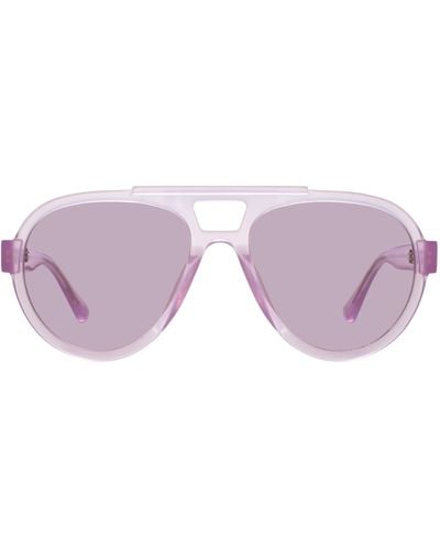 Linda Farrow The Attico Jurgen Aviator Sunglasses - Purple