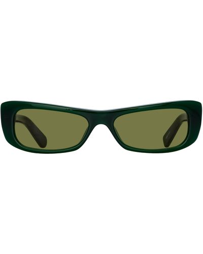 Linda Farrow Capri Rectangular Sunglasses - Green