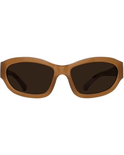 Linda Farrow Dries Van Noten Wrap Sunglasses - Brown