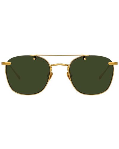 Linda Farrow Anton C4 Square Sunglasses - Green