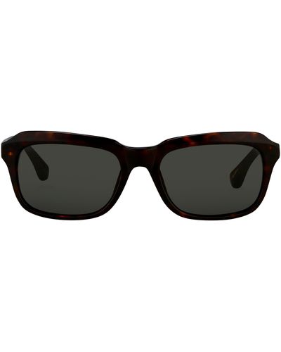 Linda Farrow Dries Van Noten 90 C4 Angular Sunglasses - Black