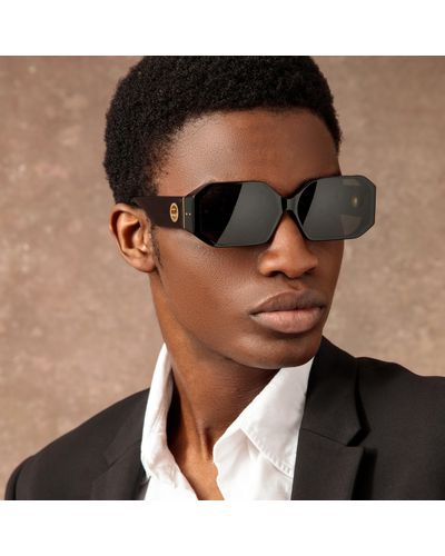 Linda Farrow Men's Bailey Angular Sunglasses - Black