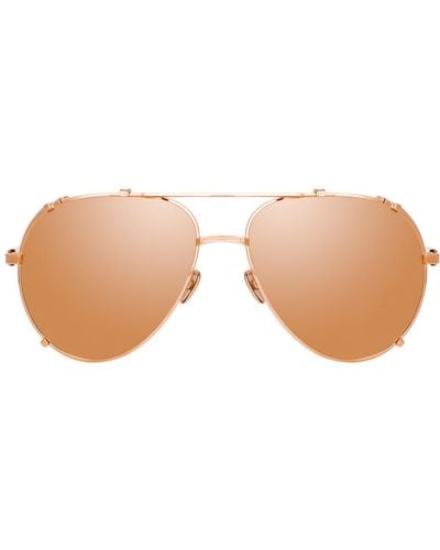 Linda Farrow Newman Aviator Sunglasses - Multicolor