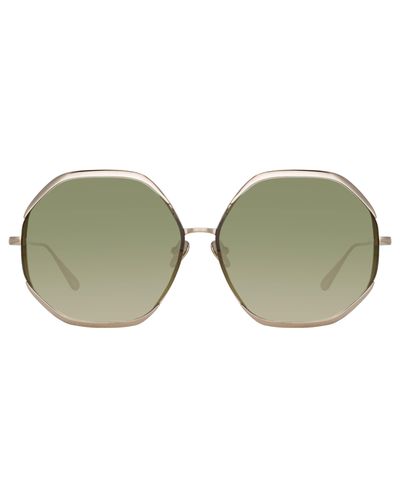 Linda Farrow Camila Oversized Sunglasses - Green