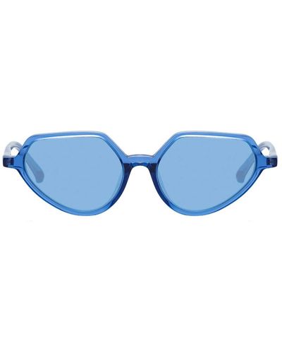 Linda Farrow Dries Van Noten 178 C10 Cat Eye Sunglasses - Blue