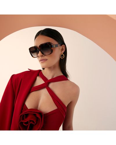 Linda Farrow Mima Oversized Sunglasses - Red