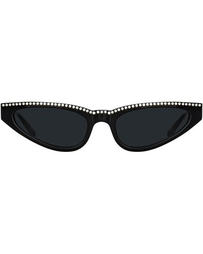 Linda Farrow Magda Butrym Slim Cat Eye Sunglasses - Black
