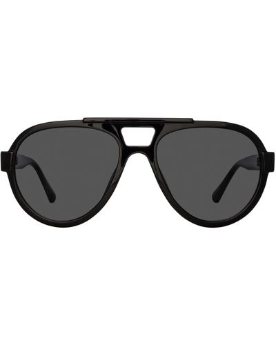 Linda Farrow The Attico Jurgen Aviator Sunglasses - Black