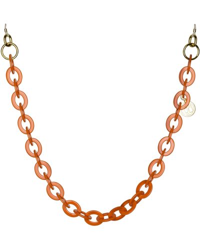 Linda Farrow Orange Oval Link Acetate Chain