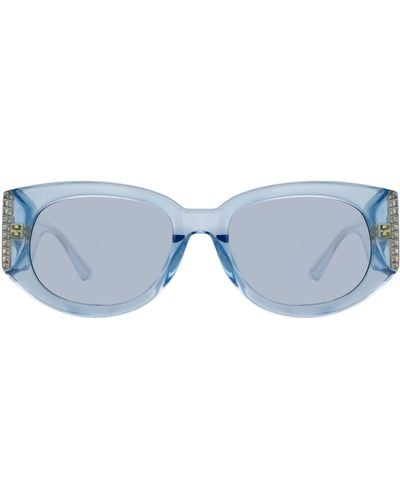 Linda Farrow Debbie D-frame Sunglasses - Blue