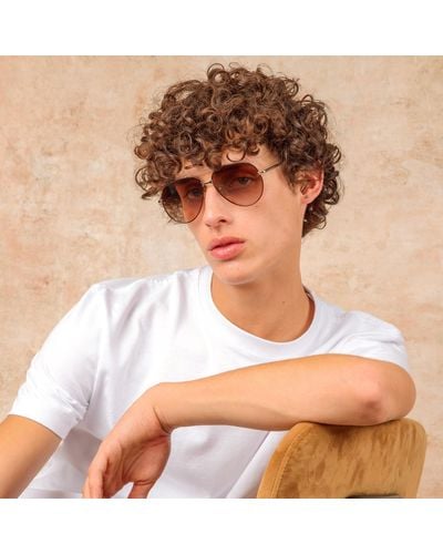Linda Farrow Men's Marcelo Aviator Sunglasses - White