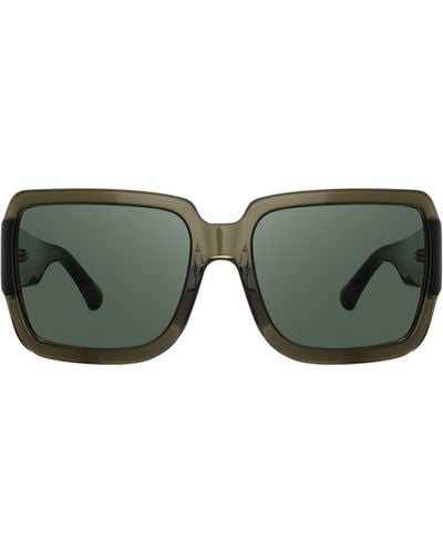 Linda Farrow Dries Van Noten Oversized Sunglasses - Green