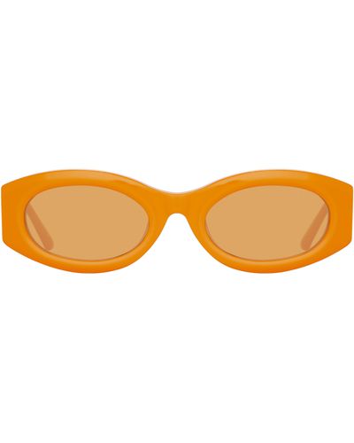 The Attico Berta Oval Sunglasses - Brown