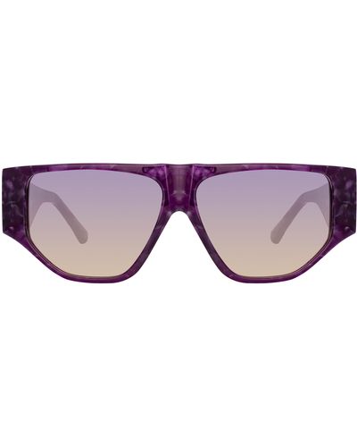 The Attico Ivan Angular Sunglasses - Purple