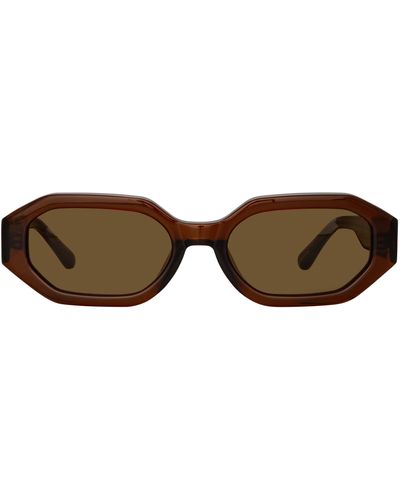 Linda Farrow The Attico Irene Angular Sunglasses - Brown