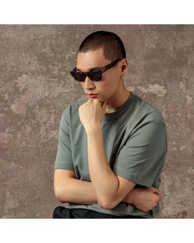 Linda Farrow Men's Falck Rectangular Sunglasses - Grey