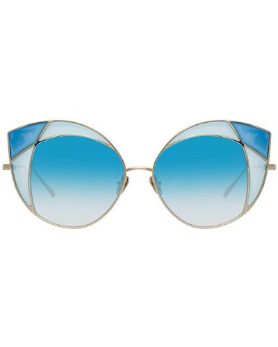 Linda Farrow Albany C7 Cat Eye Sunglasses - Blue