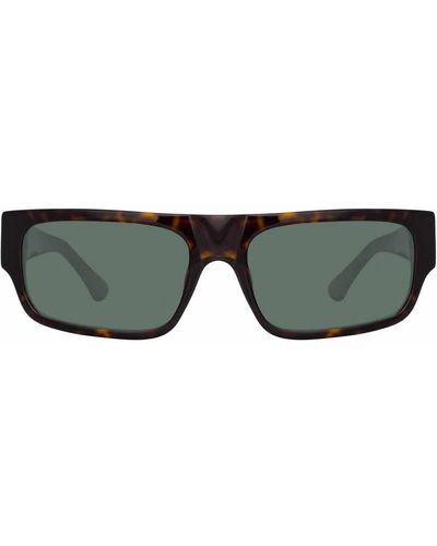 Linda Farrow Dries Van Noten 189 C5 Rectangular Sunglasses - Multicolor