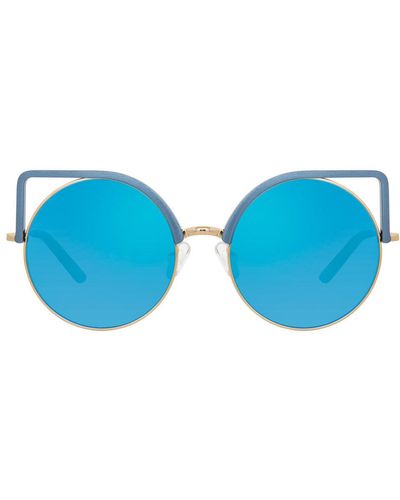 Linda Farrow Matthew Williamson 169 C5 Cat Eye Sunglasses - Blue
