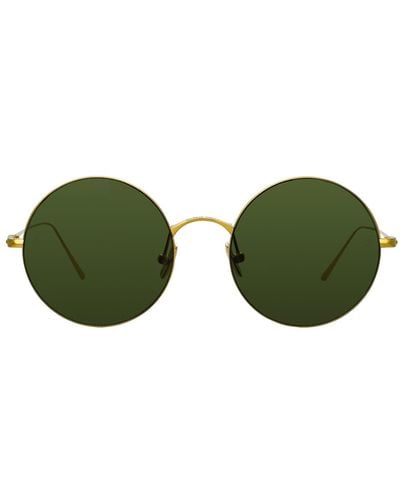 Linda Farrow Zaha Round Sunglasses - Green