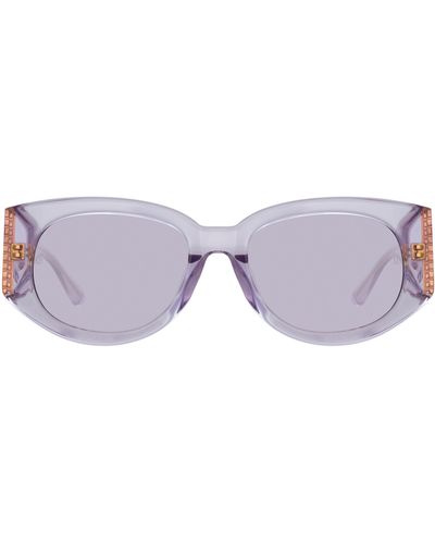 Linda Farrow Debbie D-frame Sunglasses - Purple