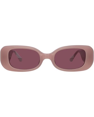 Linda Farrow Lola Rectangular Sunglasses - Purple