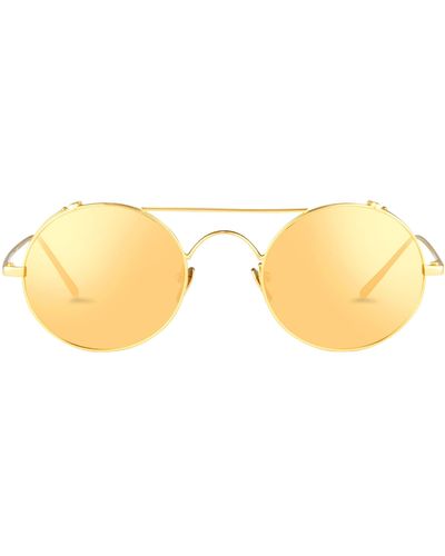 Linda Farrow 427 C1 Oval Sunglasses - Metallic