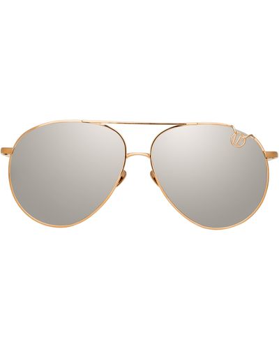 Linda Farrow Joni Aviator Sunglasses - Multicolor