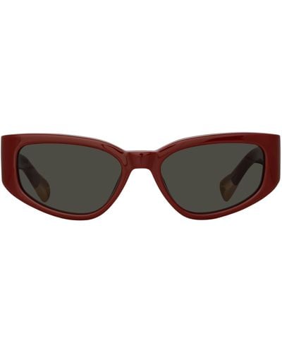Linda Farrow Gala Cat Eye Sunglasses - Brown