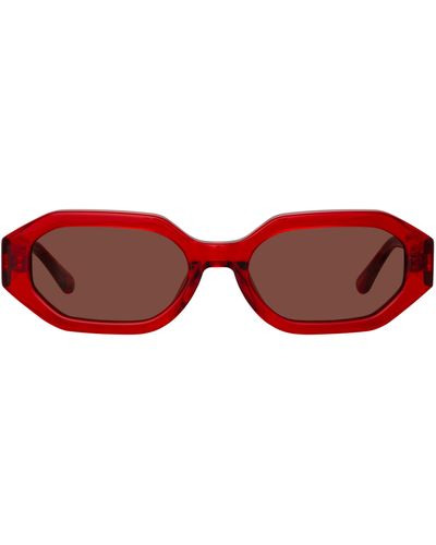Linda Farrow The Attico Irene Angular Sunglasses - Red