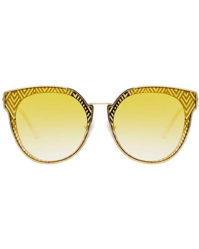 Linda Farrow - Matthew Williamson Posy Round Sunglasses in Yellow - Unisex - Adult - MW260C2SUN