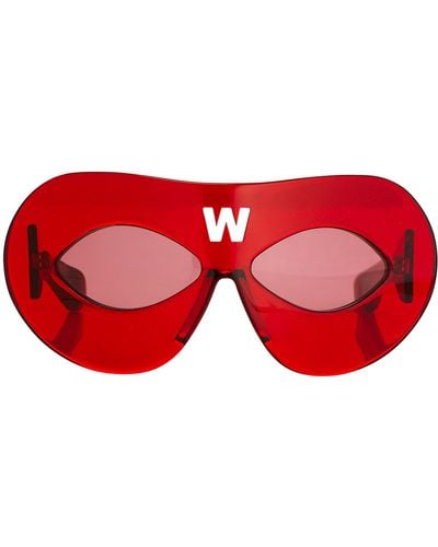 Linda Farrow Walter Van Beirendock 3 C6 Mask Sunglasses - Red