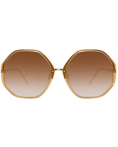Linda Farrow The Alona | Oversized Sunglasses - Brown