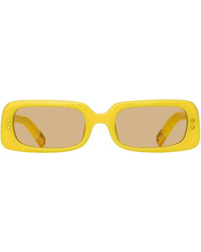 Linda Farrow Azzurro Rectangular Sunglasses - Yellow