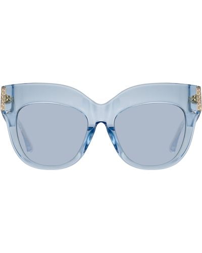 Linda Farrow Dunaway Oversized Sunglasses - Blue